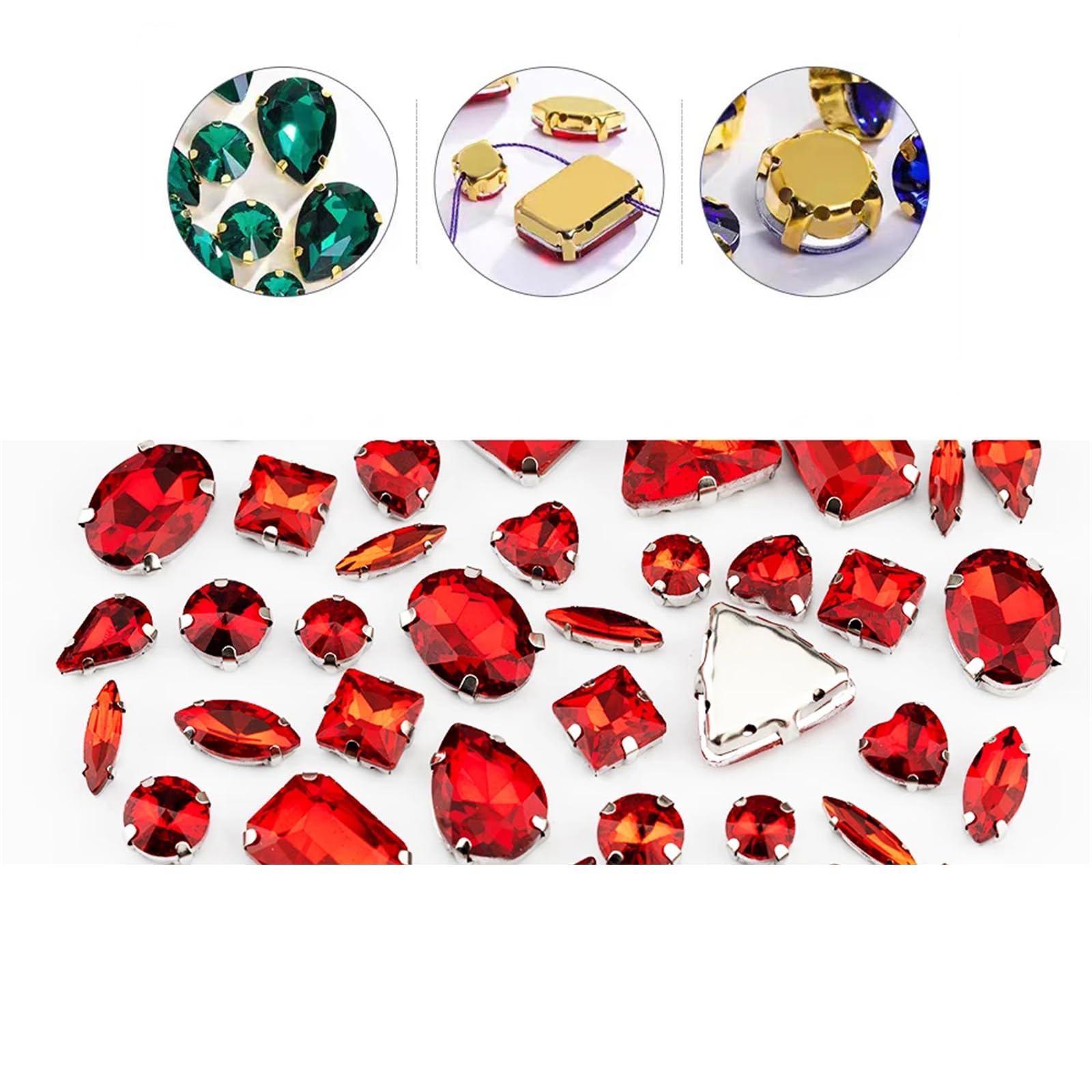 Wielokształtne płaskie z tyłu, mieszane rozmiary, szklane kryształki do przyszywania, kolorowe, kamienie dekoracji sukni ślubnej(Tawny,60Pcs)