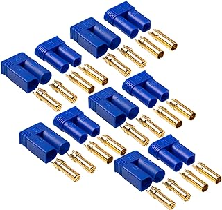 AYECEHI 5 Pairs EC5 Battery Connector Plugs EC5 Male Female 5mm Banana Plug Connectors Gold Bullet Connector for RC ESC LIPO Battery Device Electric Motor
