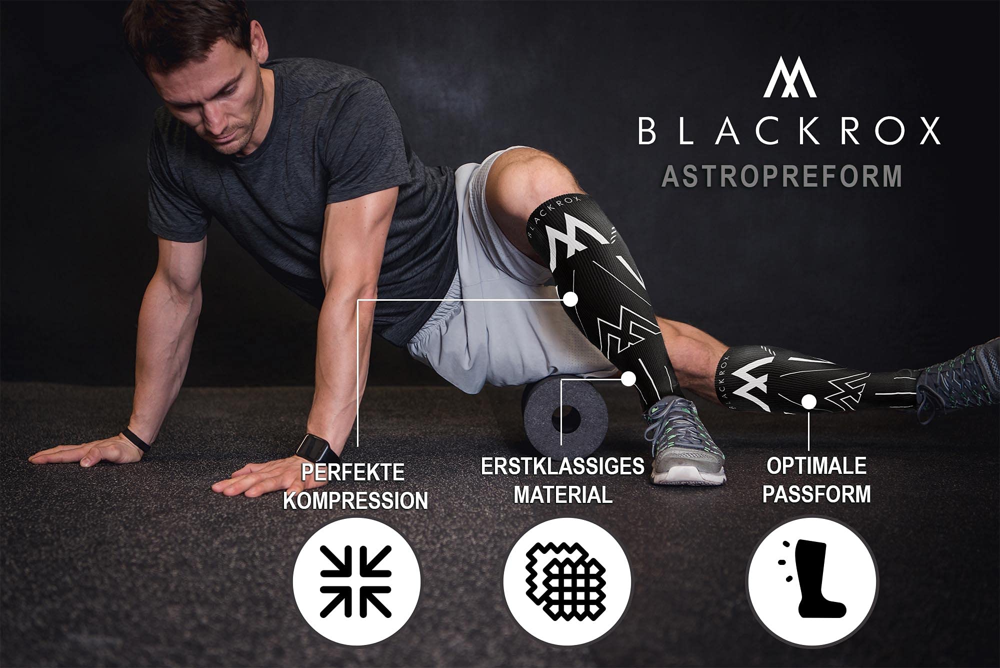 BLACKROX Calcetines de compresión deportivos, astropreforma, calcetines de compresión, calcetines de compresión deportivos, calcetines para correr, fútbol, mujeres, hombres