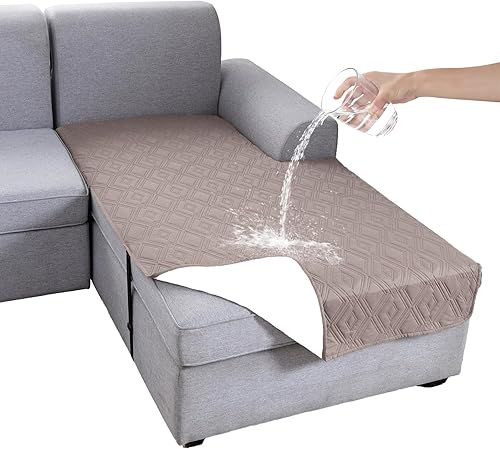 Miniatura 22 de Genina Funda de sofá 100% impermeable para sofá de 3 cojines, fundas de sofá antideslizantes lavables para sofá modular en forma de L, protector de