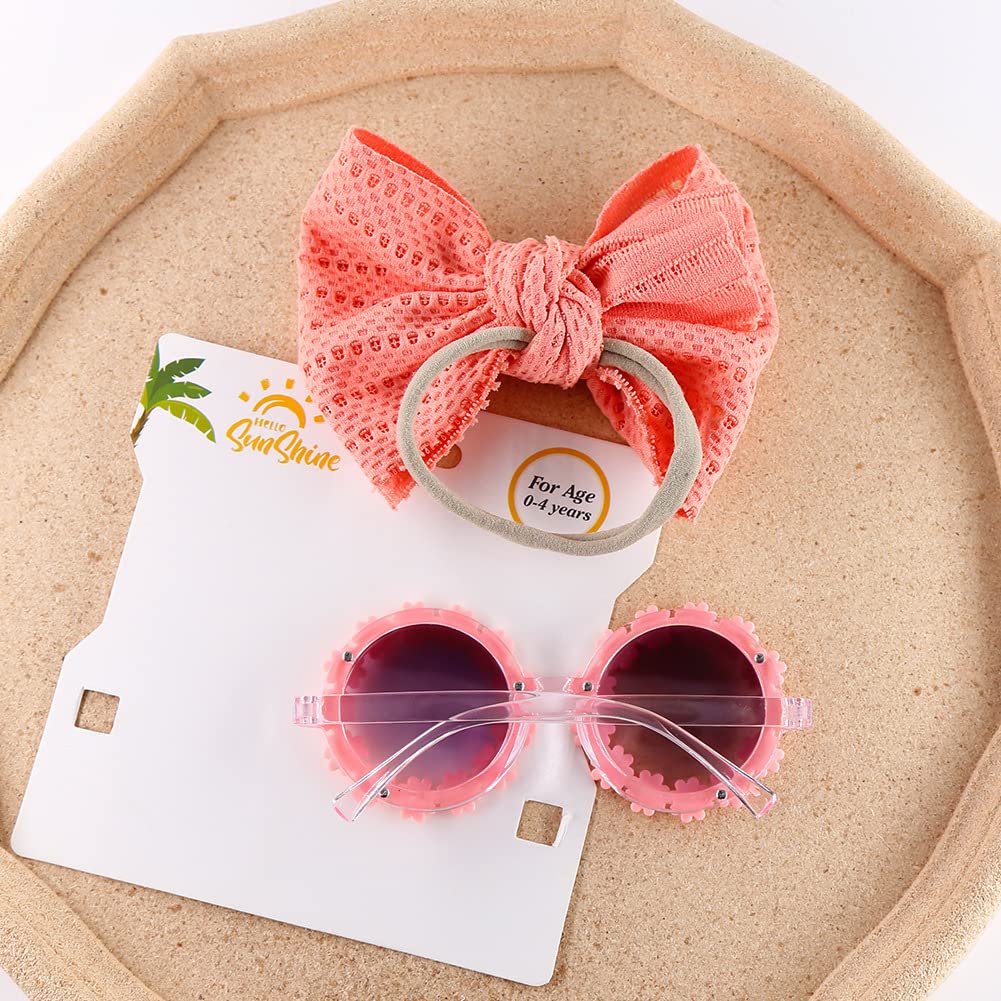 HONGXIN-SHOP Occhiali da Sole a Forma di Margherita da Spiaggia per Bambini con Fiocco a Sbuffo Occhiali da Sole a Fiori per Bambini Ragazza Feste Hippie Summer Beach Garden Party