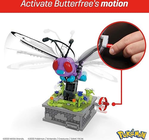 Miniatura 2 de MEGA Juego de juguetes de construcción Pokémon, movimiento libre de mantequilla con 605 piezas, 7 pulgadas de alto, alas móviles, coleccionables