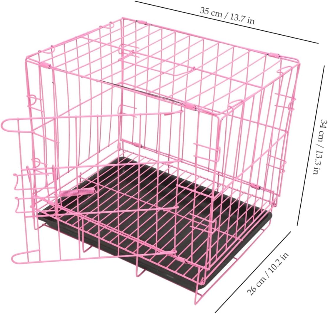 Sosoport Pet Cage Folding Dog Crate Steel Pet Crate Compact for Small and Medium Dogs Cats Rabbits with Lock
