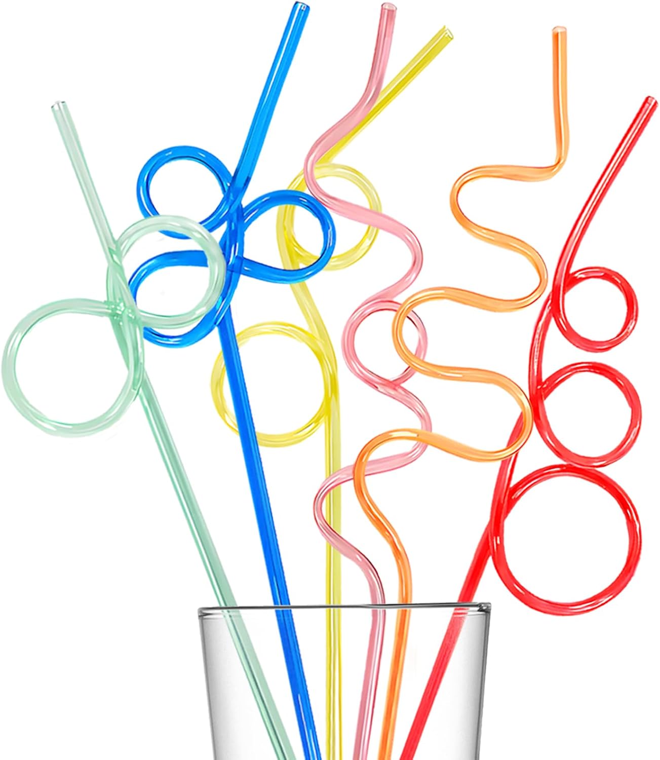 LEDUO 30 Reusable Silly Crazy Straws for Kids Adluts Birthday Party Favors