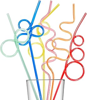Easter Party Supplies Decorations-30PCS Crazy Straws for Kids Birthday Party Favors Decor,Reusable Plastic Drinking Straws for Classroom Activities Valentines Day Goodie Bags Stuffers Gift Carnival