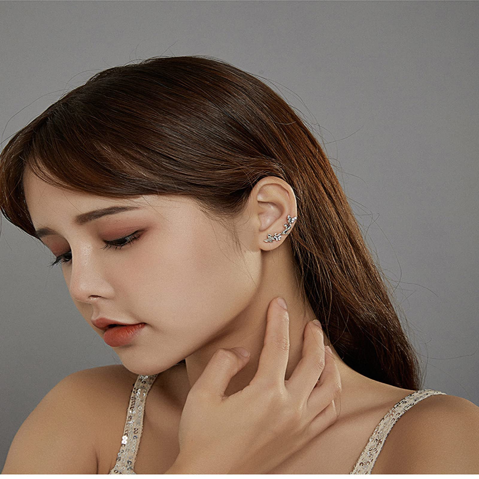 LNNSHX Orecchini per Ragazza Gatto Farfalle Orecchini a Bottone per Donna Dichiarazione Gioielli in Argento Sterling 925 Bijoux