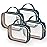 Wedama TSA Approved Toiletry Bag, 4 Pack Clear Makeup Bags with Handles, Quart Size Clear Toiletry Bags, PVC Cosmetic Bags for Women and Men, Carry on Airport Airline Compliant Bag, Til Blue