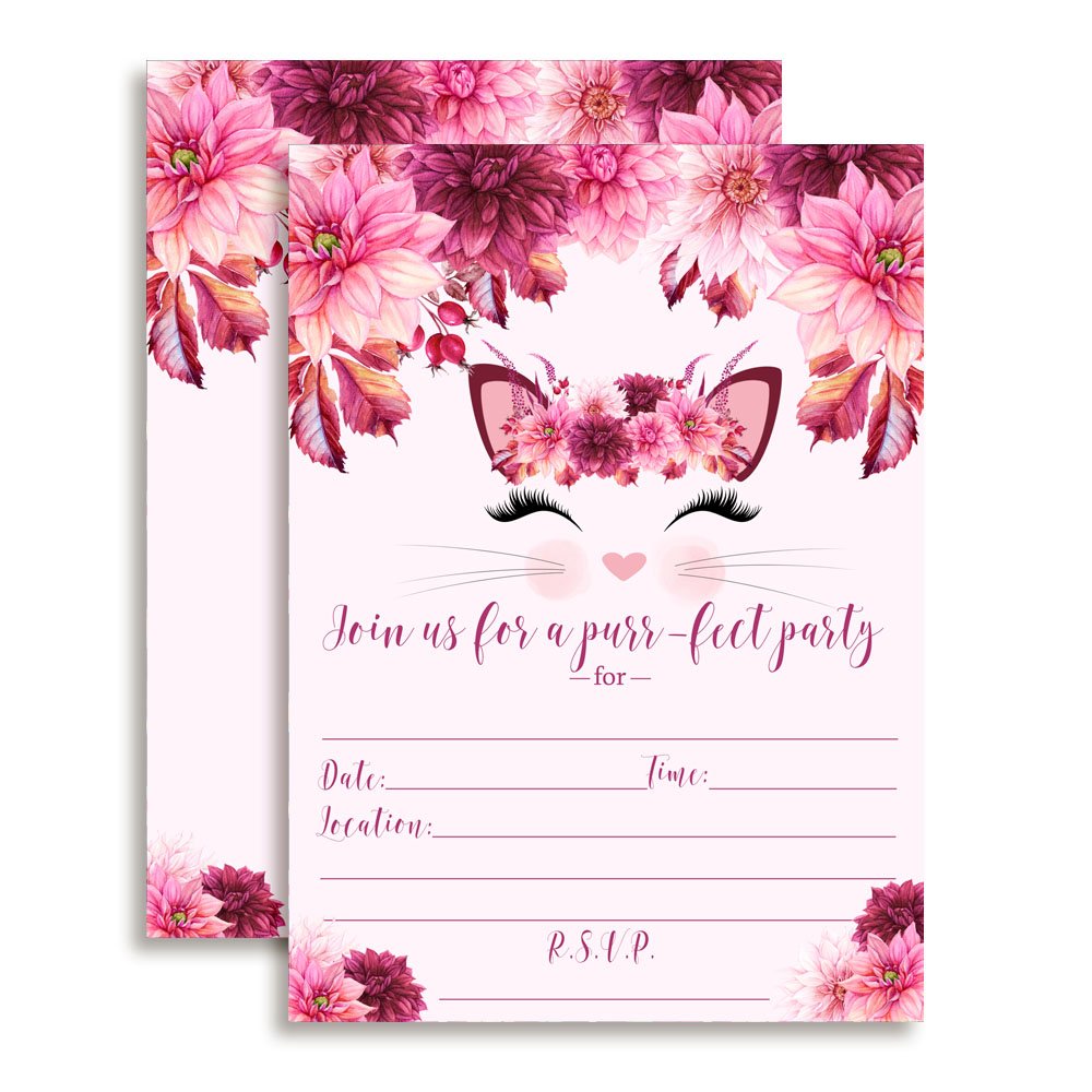 Amazon Com Kitty Cat Face With Burgundy Watercolor Dahlias Birthday Party Invitations For Girls 5 X7 Fill In Cards With Twenty White Envelopes By Amandacreation Home Kitchen Amazon Com Kitty Cat Face With Burgundy Watercolor Dahlias Birthday Party Invitations For Girls 5 X7 Fill In Cards With Twenty White Envelopes By Amandacreation Home Kitchen