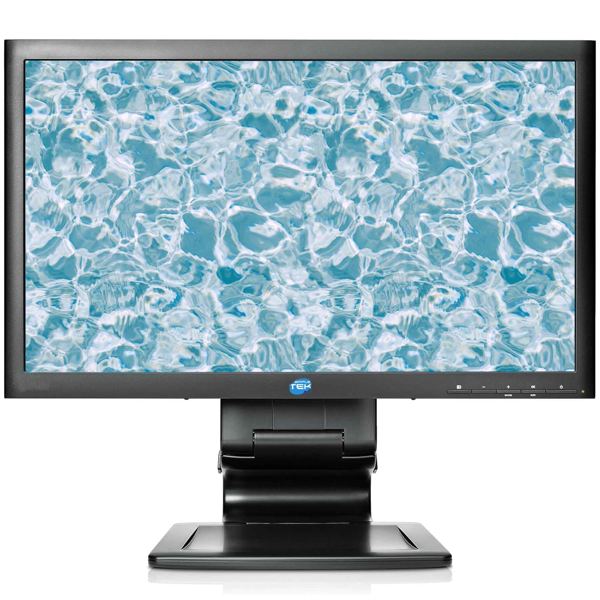 SIMPLETEK - Monitor Nero Widescreen LCD 20" HD+ - DisplayPort DVI VGA Hub USB | Montaggio a parete | Base regolabile inclusa (Ricondizionato)
