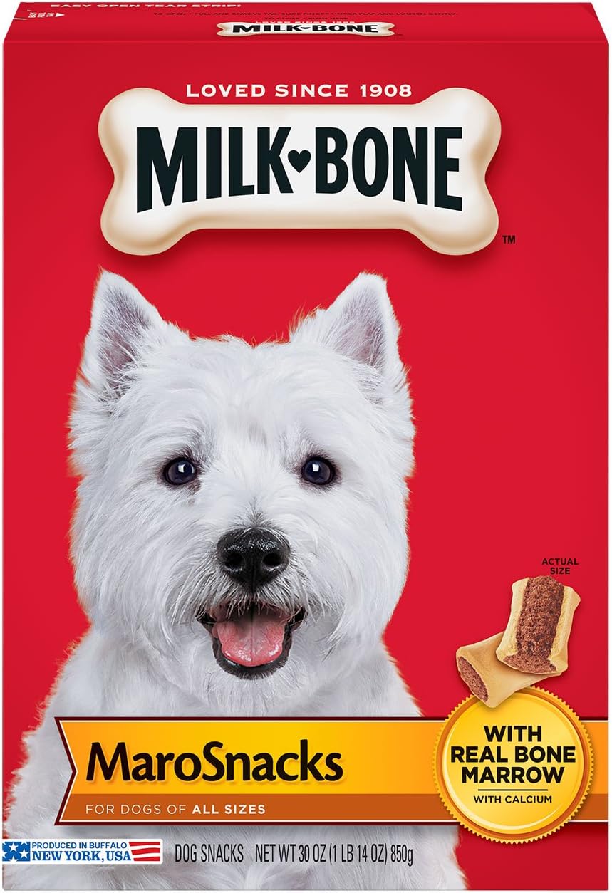 Milk-Bone MaroSnacks Dog Treats for Dogs of All Sizes, 30 Ounces (Pack of 6)