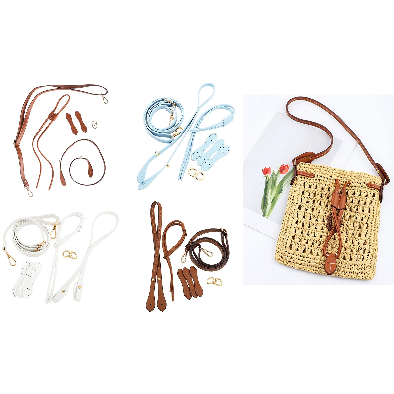 Borsa per Intreccio in Rattan Strumenti Essenziali Strumento Fatto a Mano PU Cinturino Regolabile Accessori per Principianti e Amanti dell'artigianato