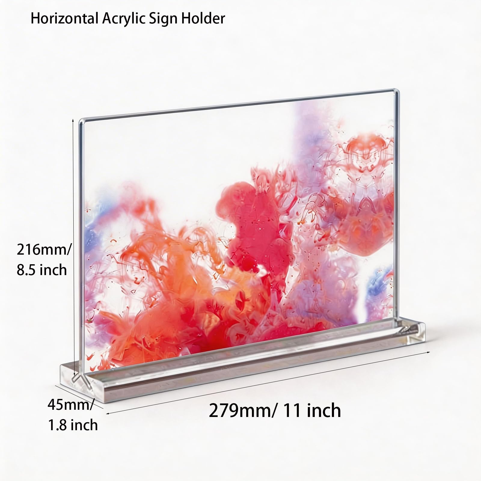 Dxcaicc Porta Carteles De Acrílico 8.5 X 11, Soporte De Mesa Transparente De Doble Cara, Exhibidor De Menú De Plástico En Forma De T,Horizontal,12 Packs