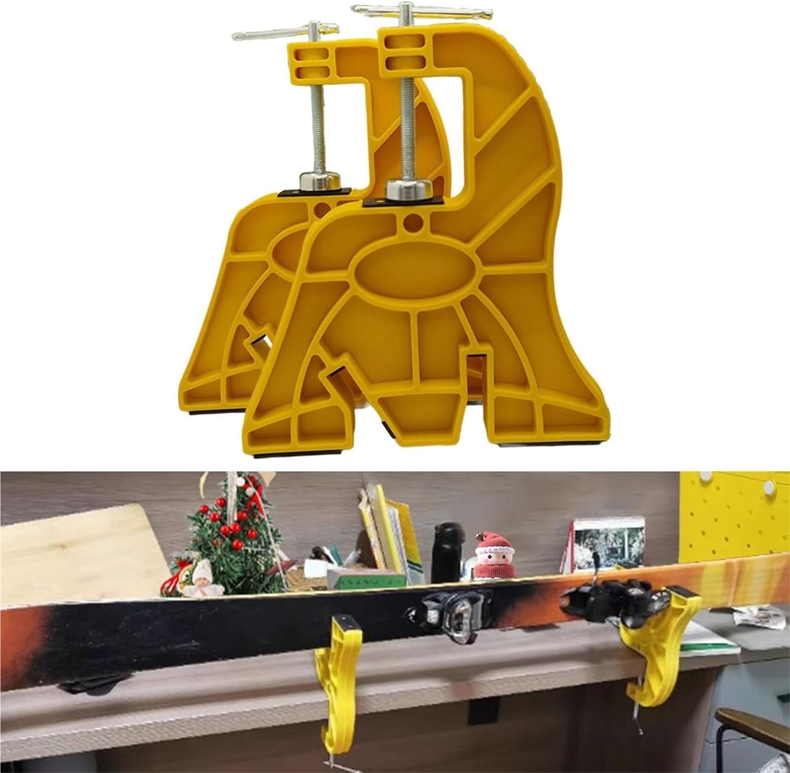 Morse professionali da sci e snowboard per accordatura, set da 2 pezzi, con angolo e altezza regolabili, design antiscivolo per ceretta e riparazione