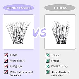 Individual Eyelashes Lash Clusters C/D Curl DIY Eyelashes Wide-stem 12-16mm Thin Band Cluster Lashes Soft and Wispy Clusters Comfortable Lash ClustersHybrid/Volume-0.07C, 12-16mm Mixed