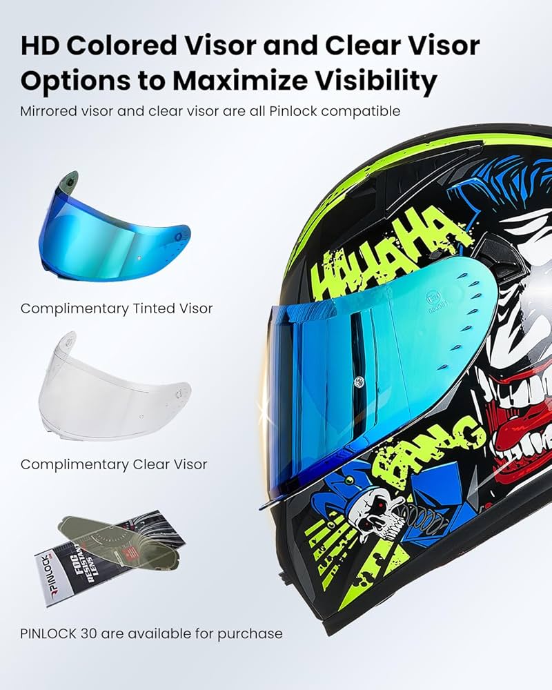 ILM Motorcycle Helmet Full Face with Pinlock Compatible