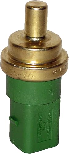 Genuine/OE Audi Volkswagen Sensor de temperatura del refrigerante del motor/agua - Audi/VW OE #: 059919501A - Verde, 0.787 in, 4 pines
