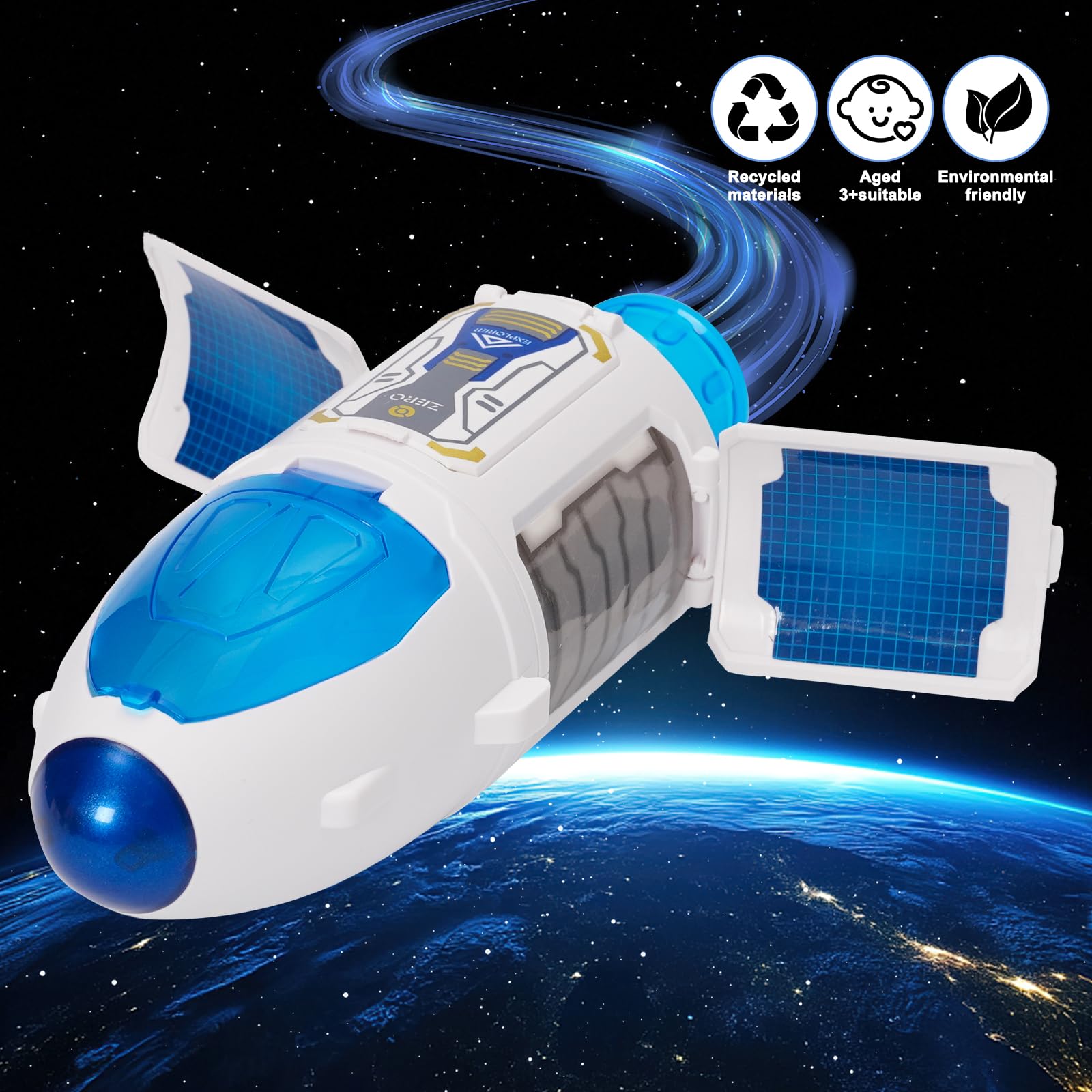 Space Shuttle Giocattolo per Razzo, Razzi & Navi Spaziali, Spaziale Esplorazione Gioco, Set di Razzi Aerospaziali con Astronauti, Giocattolo Educativo / Regalo per Ragazzi e Ragazze