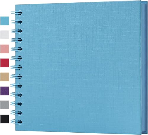 Miniatura 56 de potricher Álbum de fotos para scrapbook DIY de 8 x 8 pulgadas, 80 páginas, papel kraft grueso en blanco amarillo, libro de recuerdos para bodas