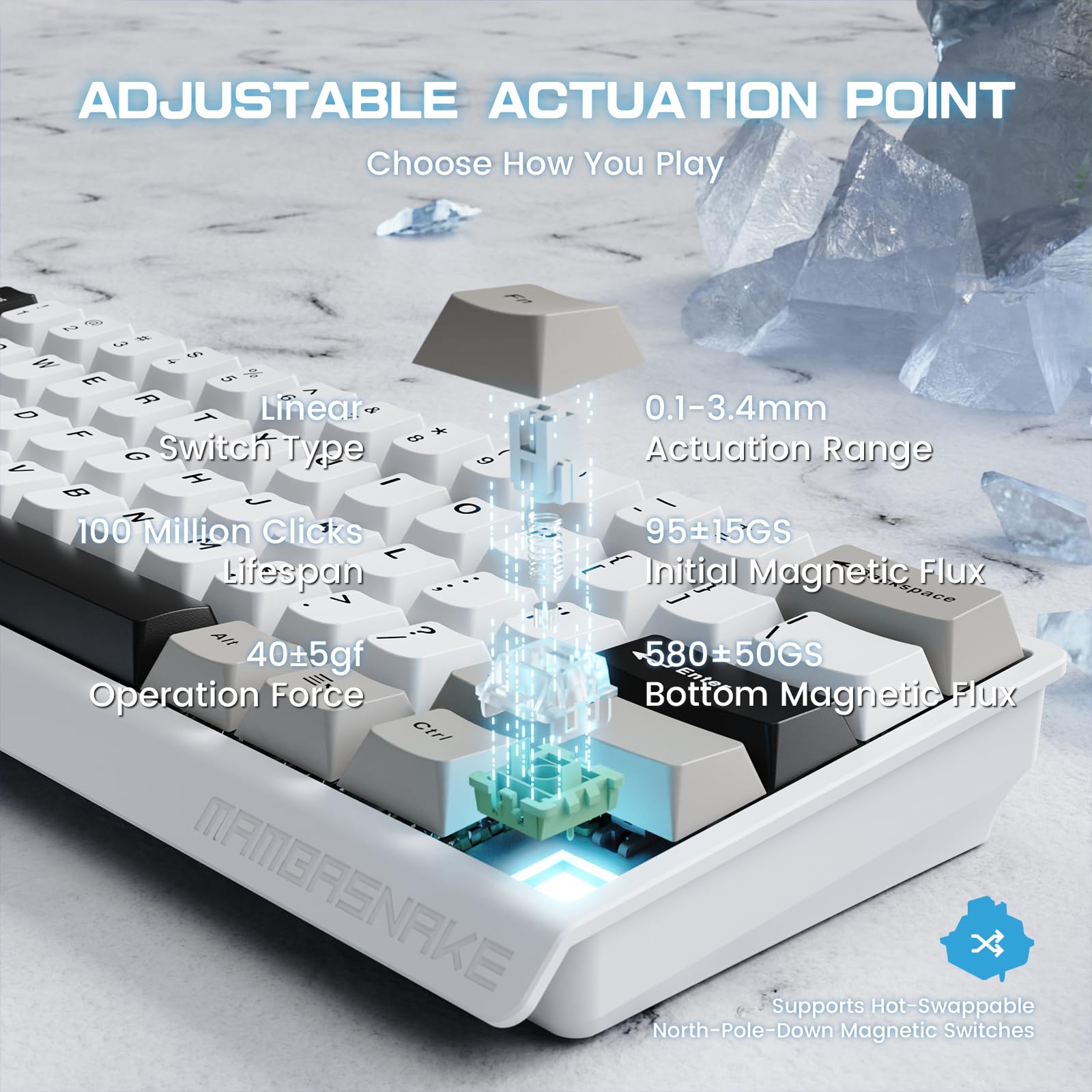 Amazon.com: MAMBASNAKE X60 HE Magnetic Switch Keyboard Adjustable