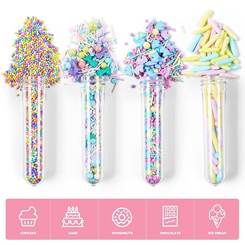 Miniatura 3 de Gránulos de sirena para decoración de pasteles, juego de mezcla de gránulos de macarrón, 4 formas, contiene varillas de macarrones y chispas de