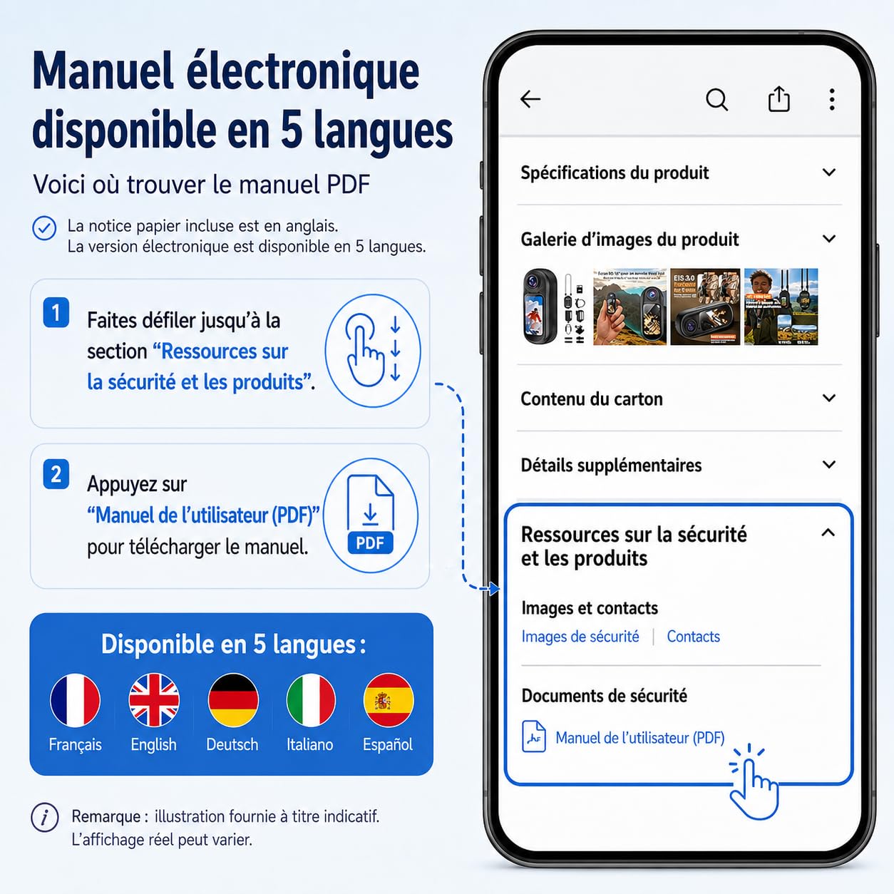 Mini Caméra Sport 4K 30FPS, Photos 64 MP, WiFi, Bluetooth, EIS 6 axes | Écran HD 1,5", Carte U3 32 Go, 35 g, Autonomie 130 min, Boîtier étanche 30 m et Kit Casque/Vélo.