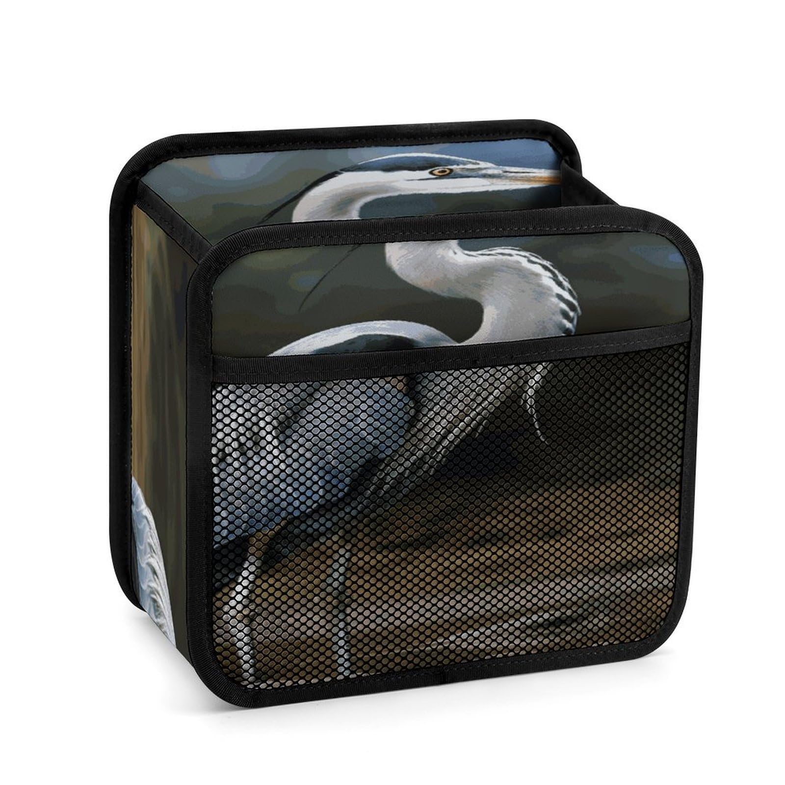 Btcowzrv Style Heron Car Seat Back Organizer, Pu Leather Hanging Backseat Car Organizer With Elastic Mesh Pocket, Storage Bag For Most Vehicles