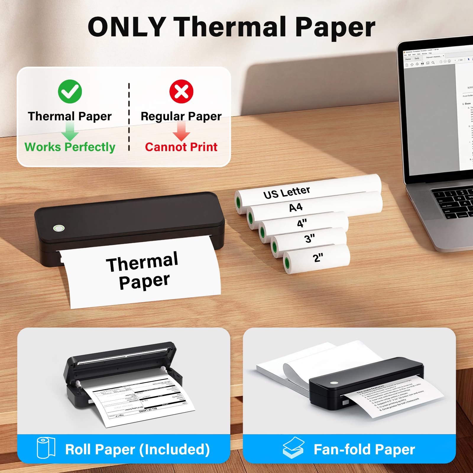 Amazon.co.jp: Inkless Portable Printer for Travel, Wireless