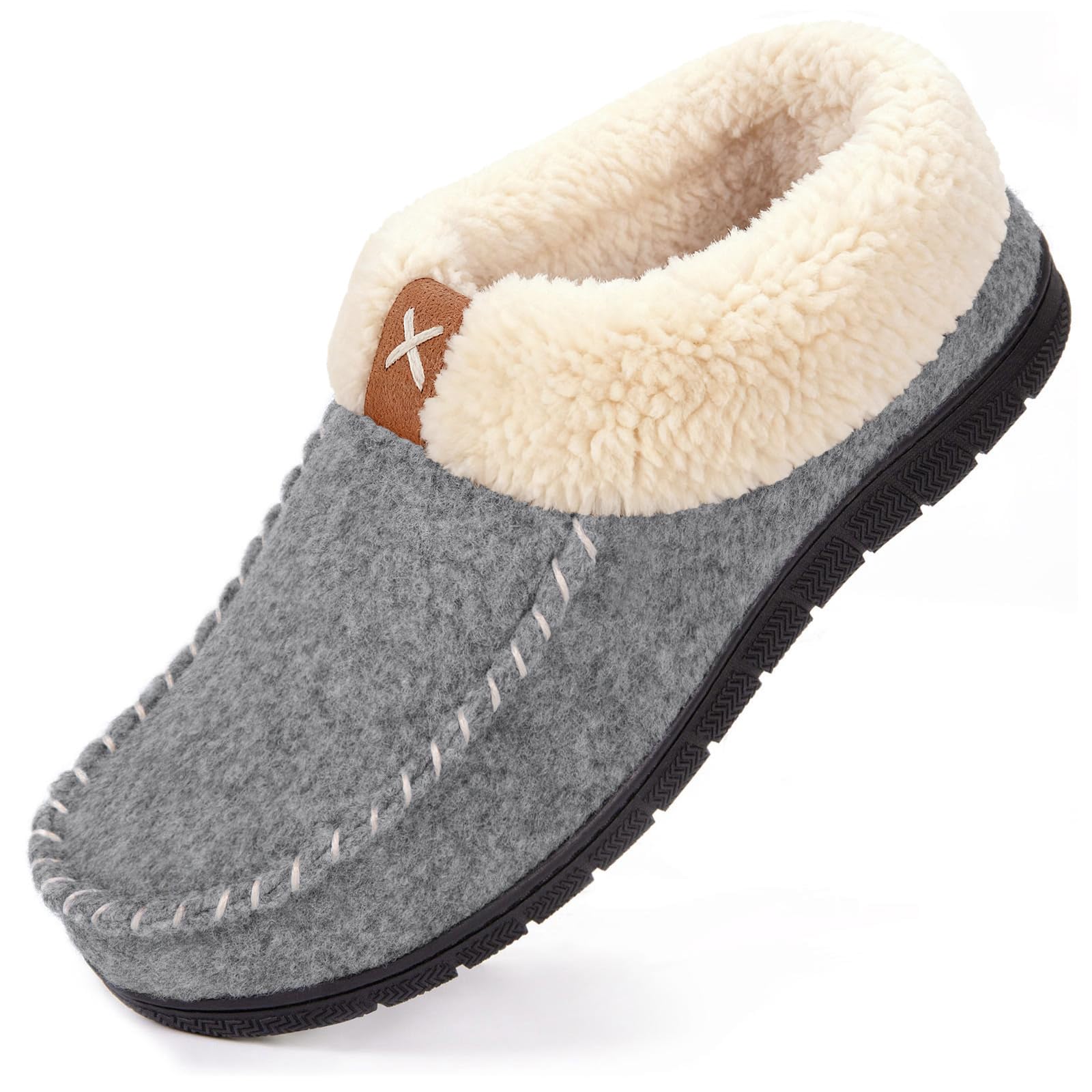Women's Moccasin Slippers Warm Comfy Faux Wool Memory Foam Indoor House Shoes