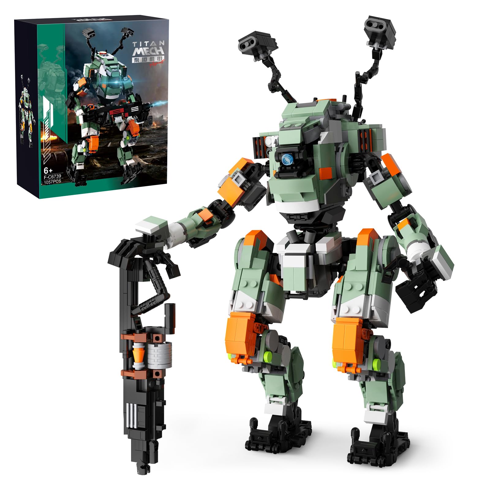 BT-7274 Titan Mech Robot Building Kit, Vanguard-Class Game Mech Action Figure Building Blocks Set, Compatible with Lego, Cool Robots Toys Gift for Fans Boys Kids Birthday Christmas (1057 PCS)