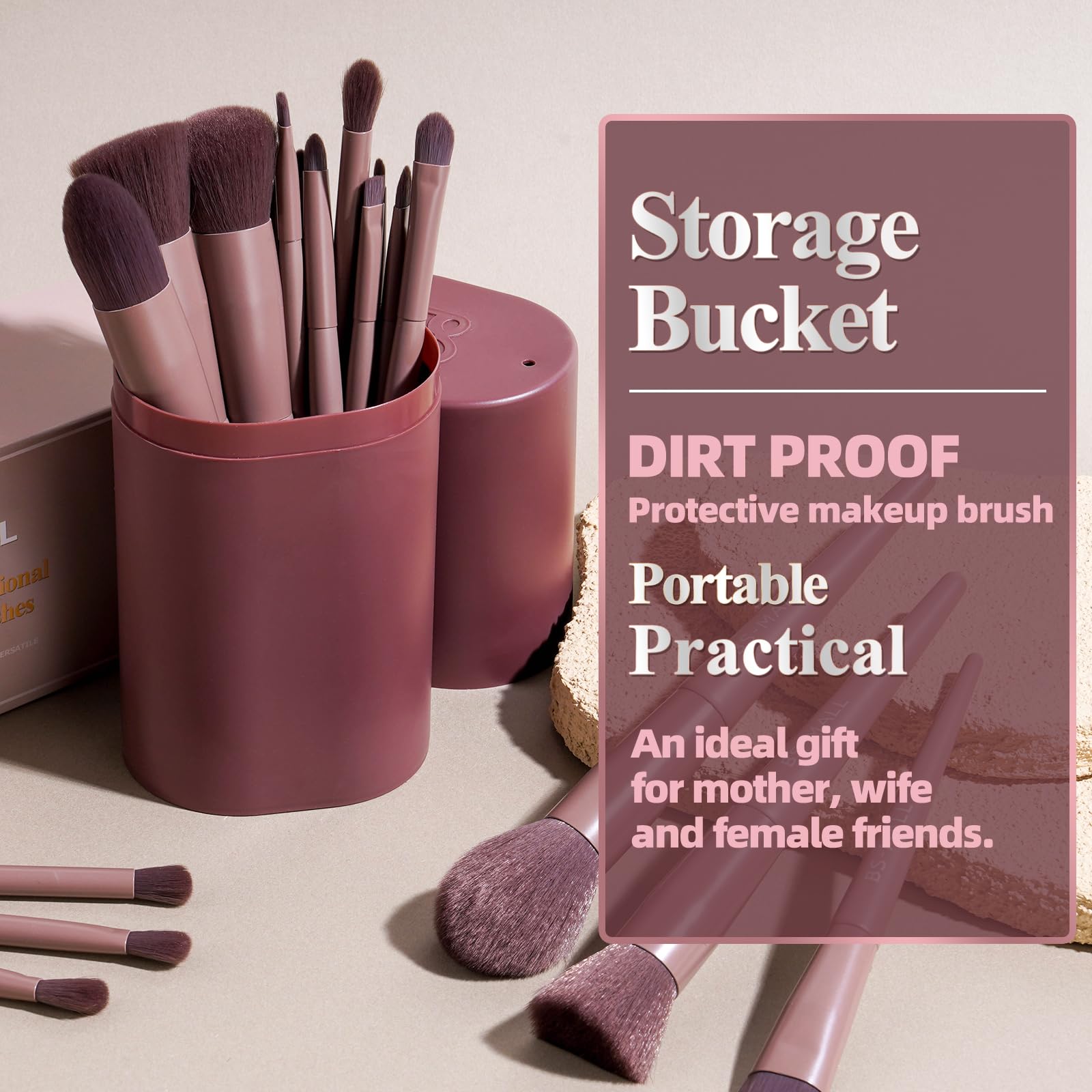 BS-MALL Makeup Brush Set 18 Pcs Premium Synthetic Foundation Powder Concealers Eye shadows Blush Makeup Brushes with black case (): D-Brown