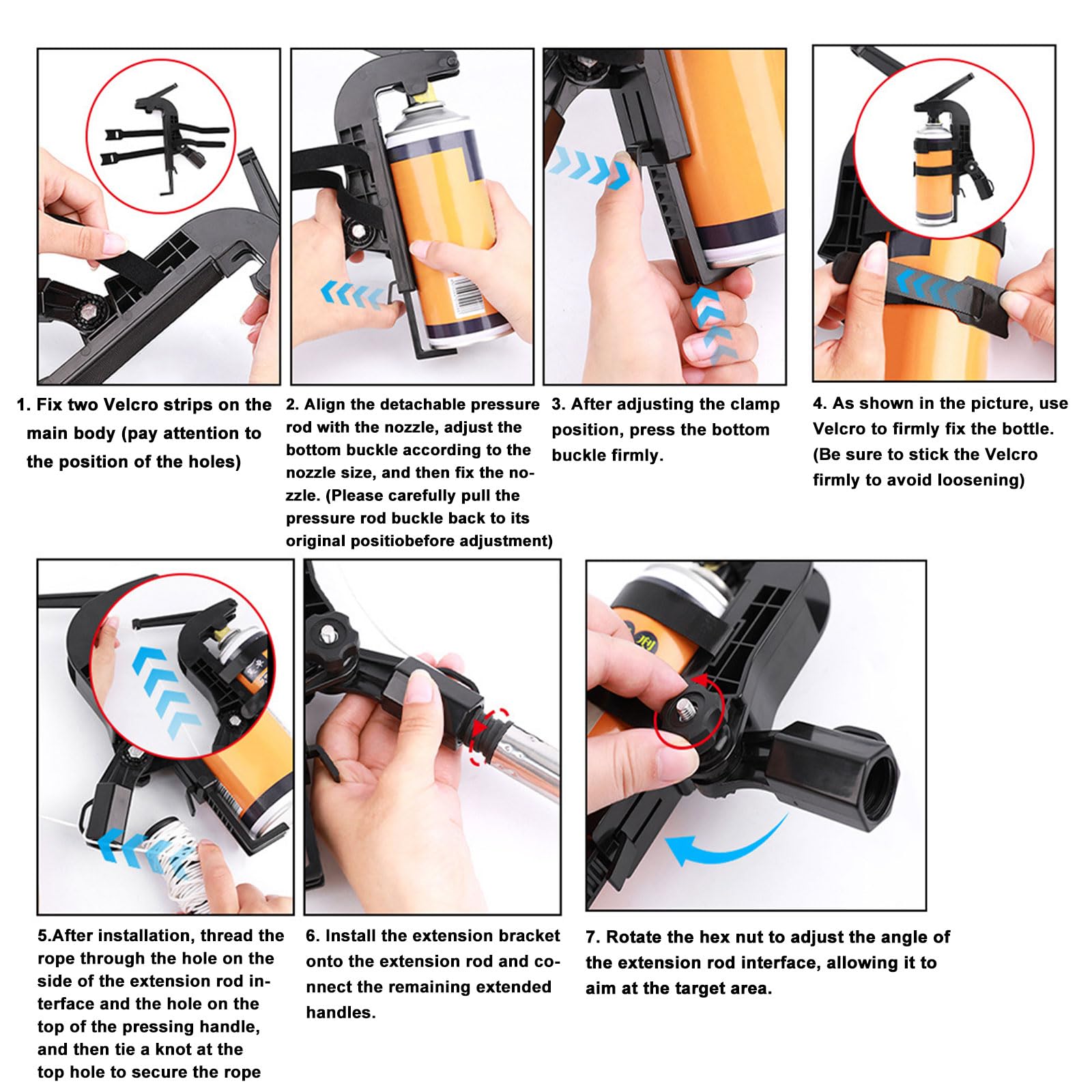 Sprühdosen Verlängerungsstangen Adapter| SprüHdosen VerläNgerung Mit Teleskopstange Thread 3/4", Einstellbarer Winkel SprüHstange FüR Wespenschaum/Wespenspray Spray, Spritzlackierung (1,6m)