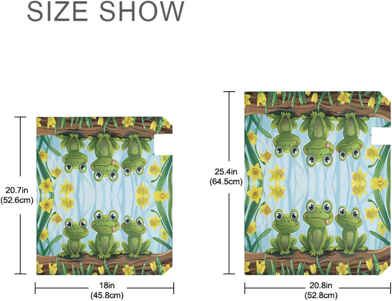 ALAZA Cute Frogs with Big Eyes Yellow Daffodils Magnetic Mailbox Cover MailWraps Garden Yard Home Decor for Outside Standard Size-18"x 20.7"