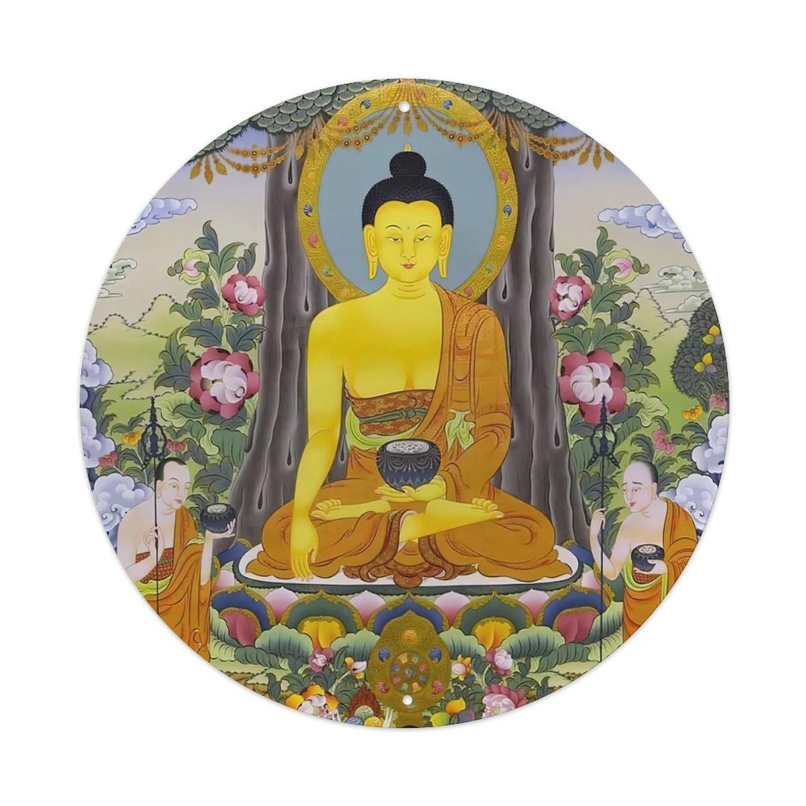 Vintage Buddha Thangka V1 Metal Tin Sign