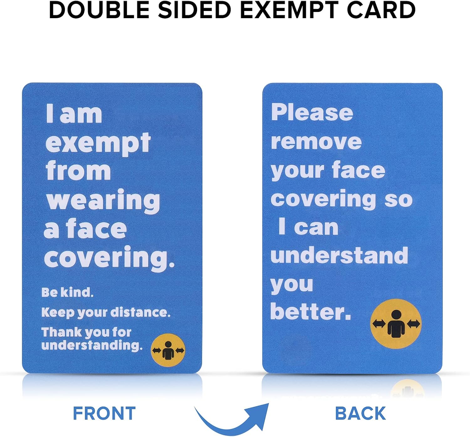 Face Mask Exemption Card, Exempt from Face Covering Badge Card