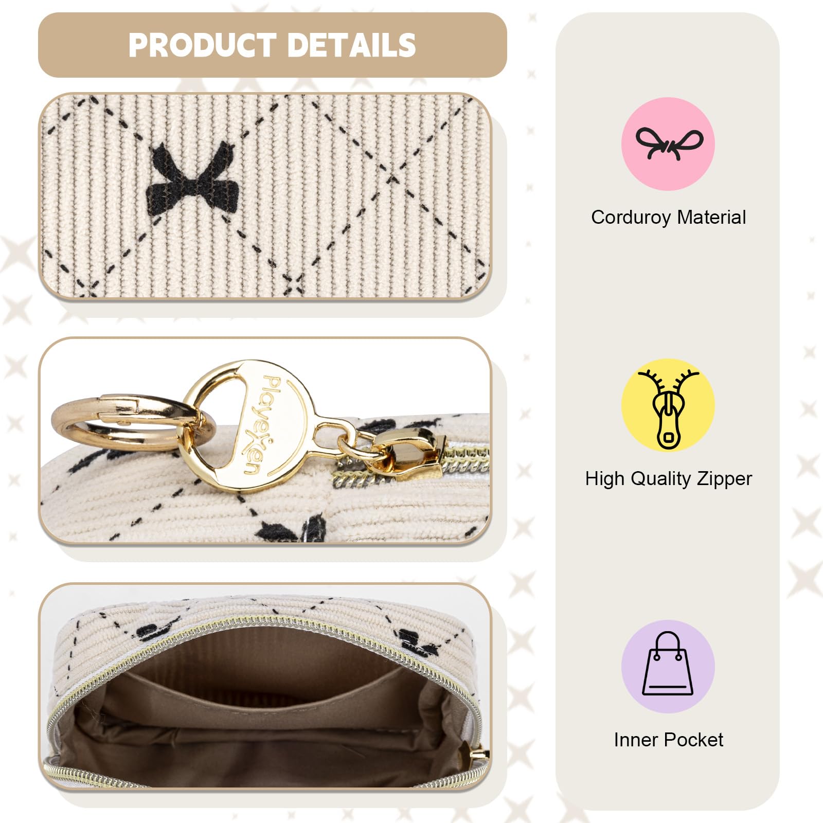 2 Piezas Neceser Compresas Pequeño Bolso de Almacenamiento Neceser para Compresas Algodon Tampones Bolsa Menstrual con Cremallera de Servilletas Sanitarias Bolsas Regalo para Adolescentes Niñas Mujer — view 3