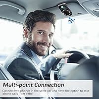 Vista 5 de Kit de teléfono celular manos libres, Bluetooth de 5.0 pulgadas con clip de visera, soporte de comando de voz Siri Google, micrófono integrado