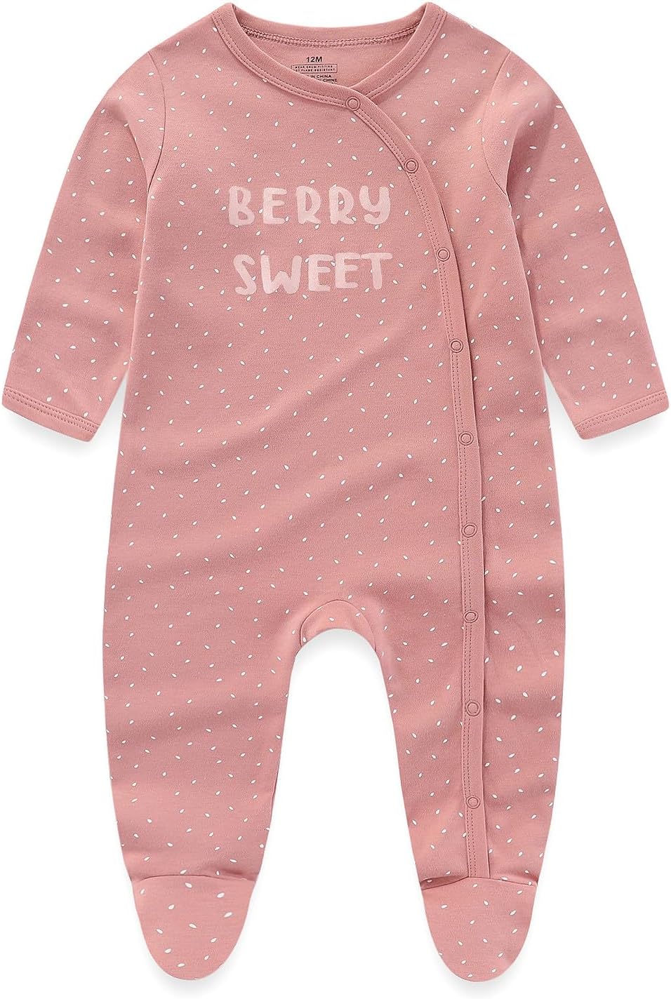 Baby Girls Boys Long Sleeve Printed Bodysuit Infant Foot Jumper Cotton One-Piece Romper 0-12 Months