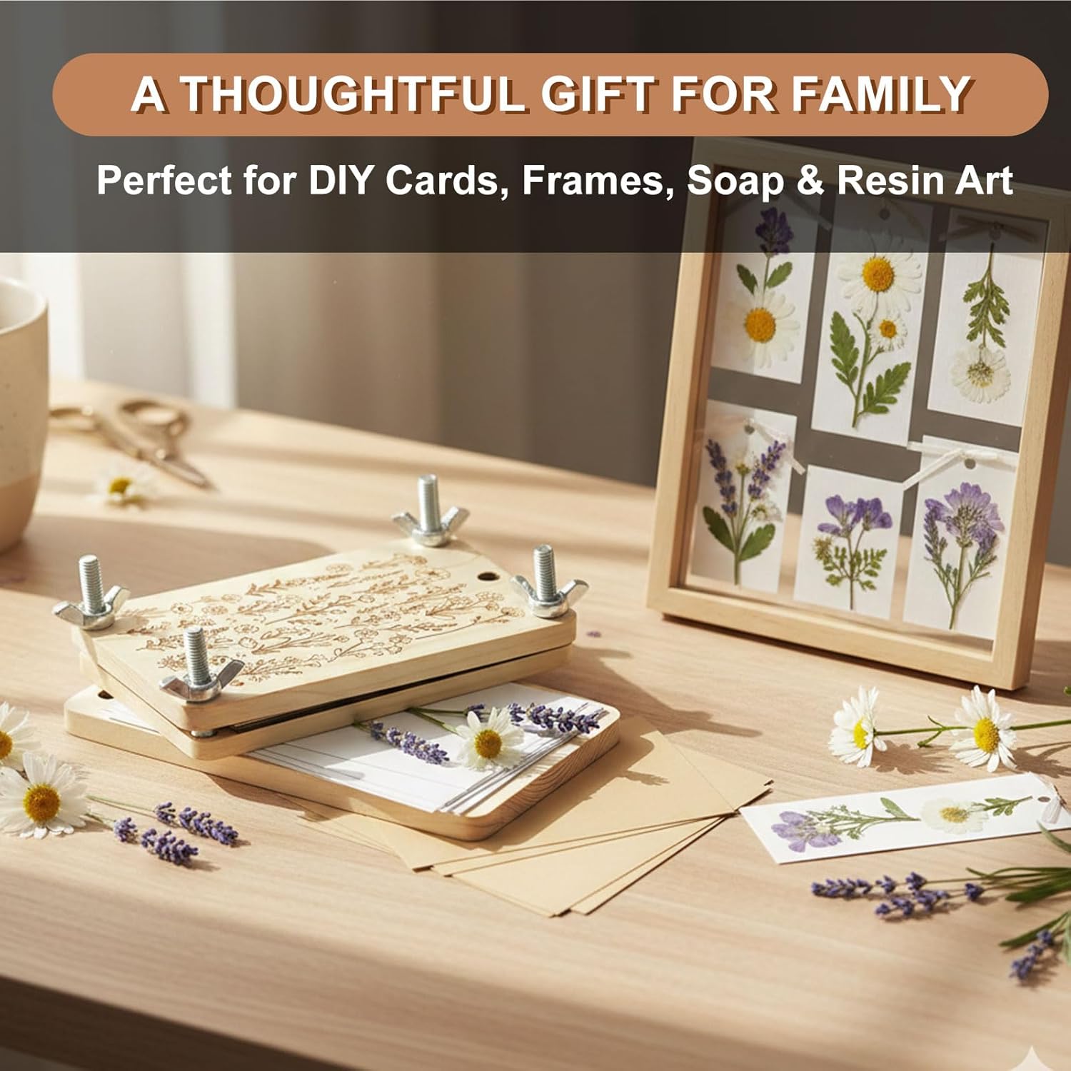 Bafutayawa Flower Press Kit, DIY Flower Press Kit for Adults, Creative for Creation & Storage Bouquet