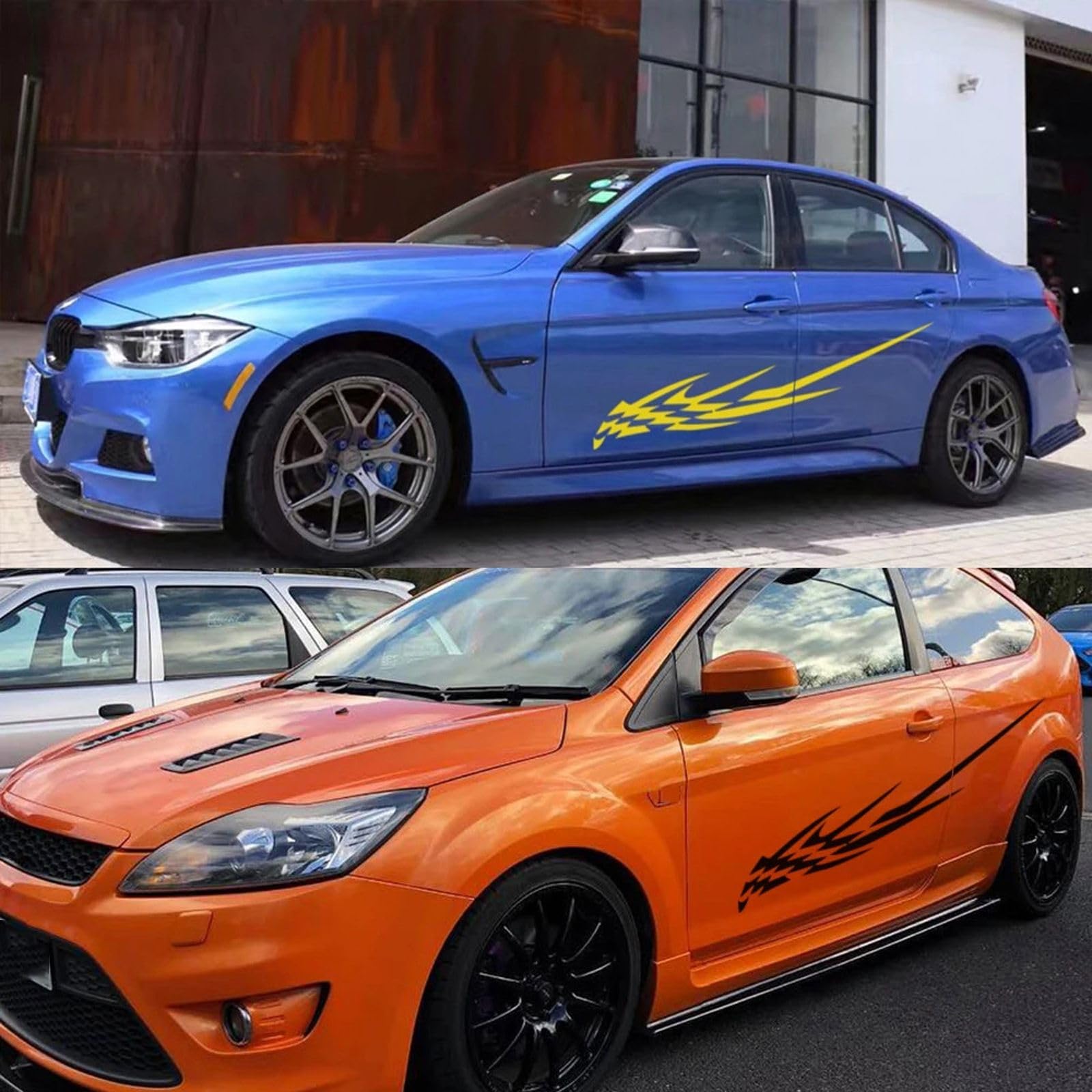 2szt 180x28cm Śmieszne Sport Wyścigi Tuning Naklejki samochodowe Auto Side Body DIY Naklejki winylowe Stylizacja Naklejki graficzne samochodu