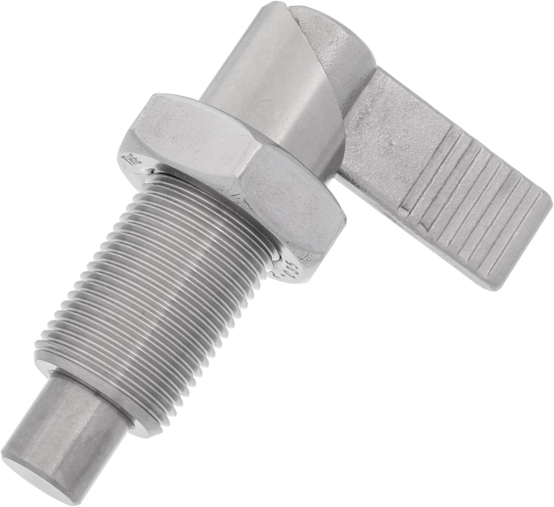 M20 x 1.5 x 37mm Thread 12mm Pin Diameter Lever Indexing Spring Plunger with Stop Notch - Stainless Steel L-Shaped Retractable Locking Bolt Knob Threaded Index Mechanism Accessory Tool