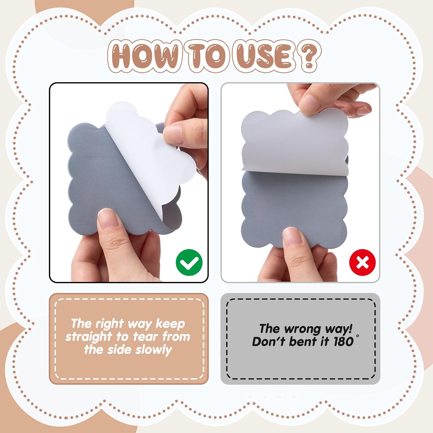 Eaasty 8 Pack Scalloped Sticky Notes 3" X 3" Vintage Memo Pads image 4