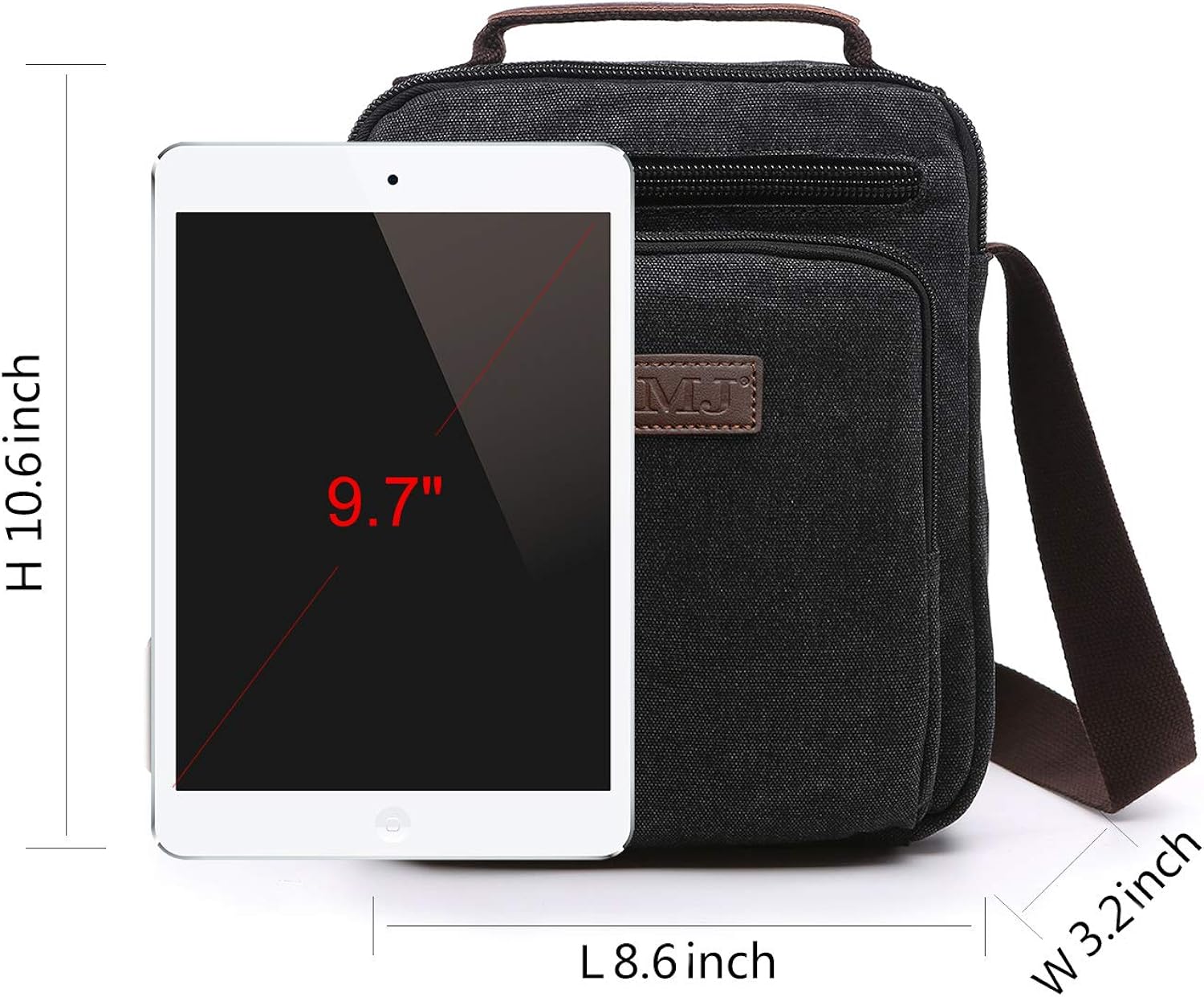 Vista 2 de AMJ Bolso bandolera para hombre bolso cruzado de lona bolso vintage para viajes trabajo negocios