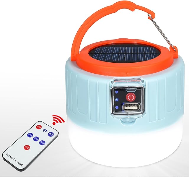 DBSOOSC Solar Camping Lantern Lights USB Rechargeable LED Tent Light can Charge Phone, Outdoor Waterproof, 6-24 Hours Continuous Lighting, Portable for Emergency, Hurricanes, Power Outage, Storm