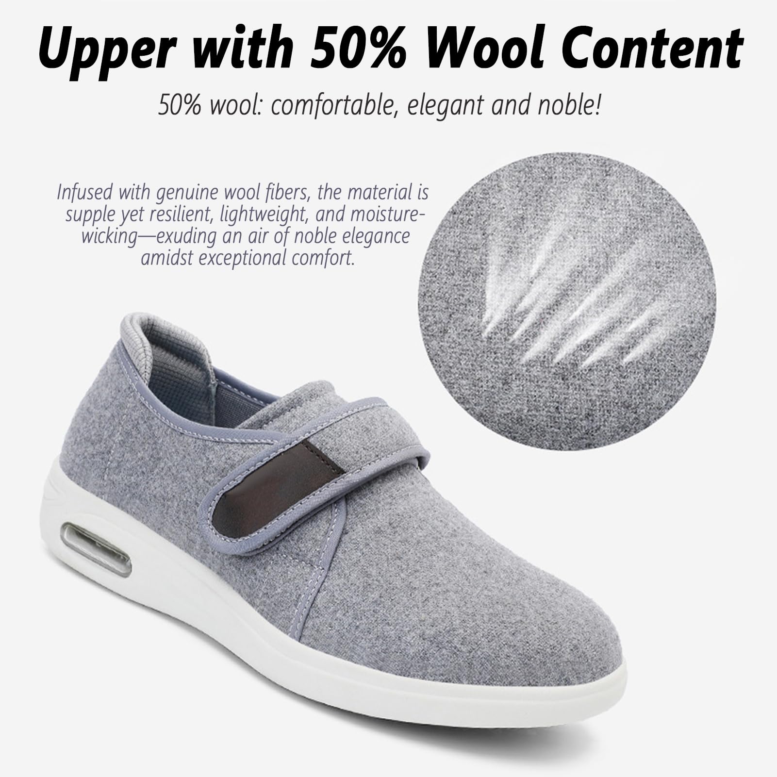 Scarpe Diabetici Uomo Donna Calzature Mediche Regolabili, Scarpe per Alluce Valgo, Ortopediche Extra-Larghe Anziani E Convalescenza con Memory Foam Uso Interno Ed Esterno