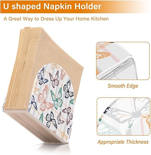 Miniatura 4 de Servilletero de resorte de mariposas para mesa, dispensador de servilletas independiente para cocina, mesa de comedor, soporte dispensador de