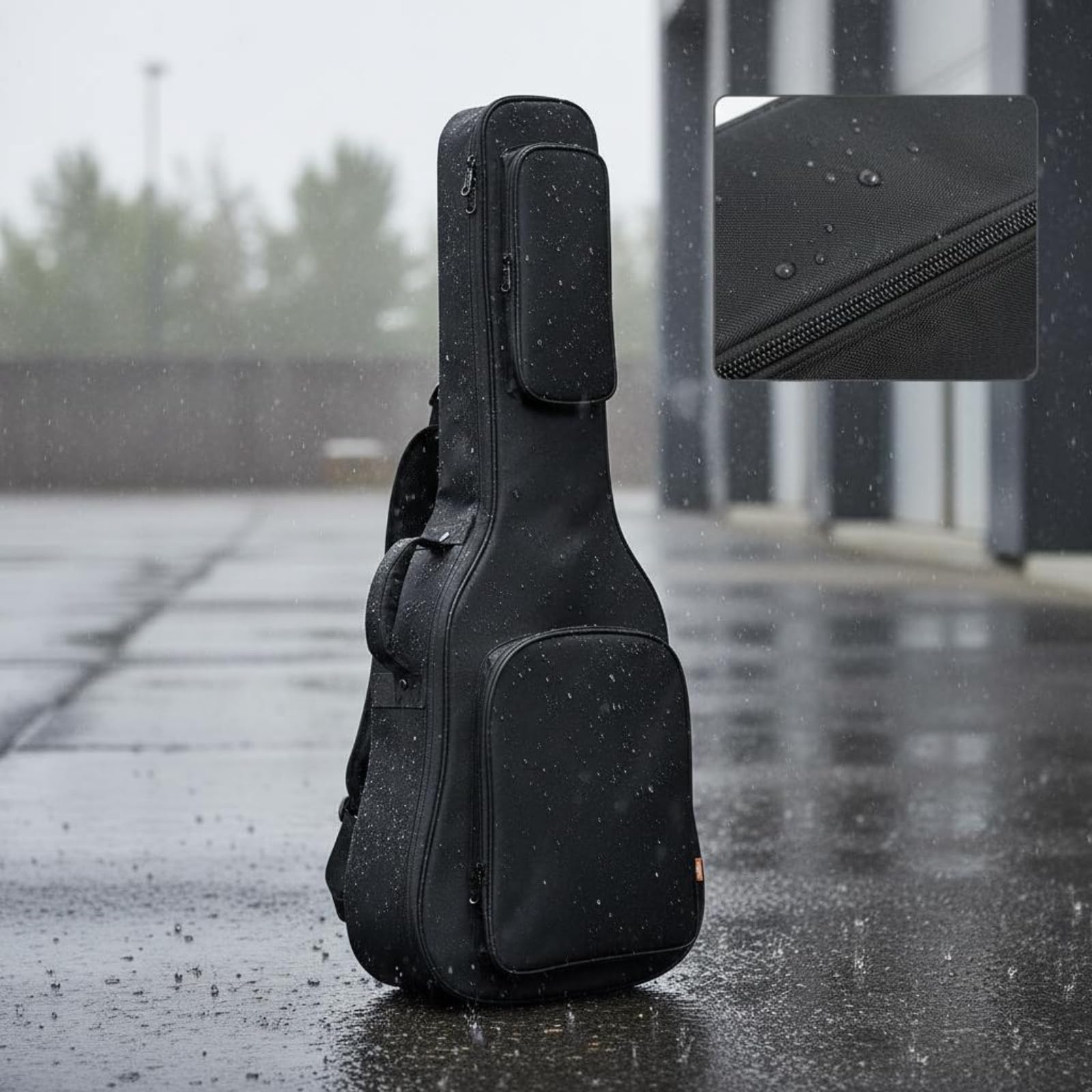 harayaa Funda Impermeable para Guitarra Clásica Bolso Estuche Mochila Acolchada con Correas Ajustables y Asa Lateral Material, Funda De Guitarra De 36 Pulgadas, Modelo Reforzado, Negro Estándar