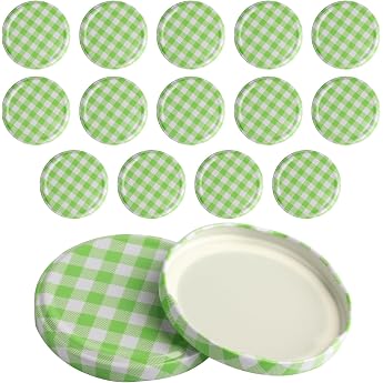 Pack of 16 82 mm Twist Off Lids for Preserving Jars Screw Lid Replacement for Jars 230/350/435/565 ml 16 Green