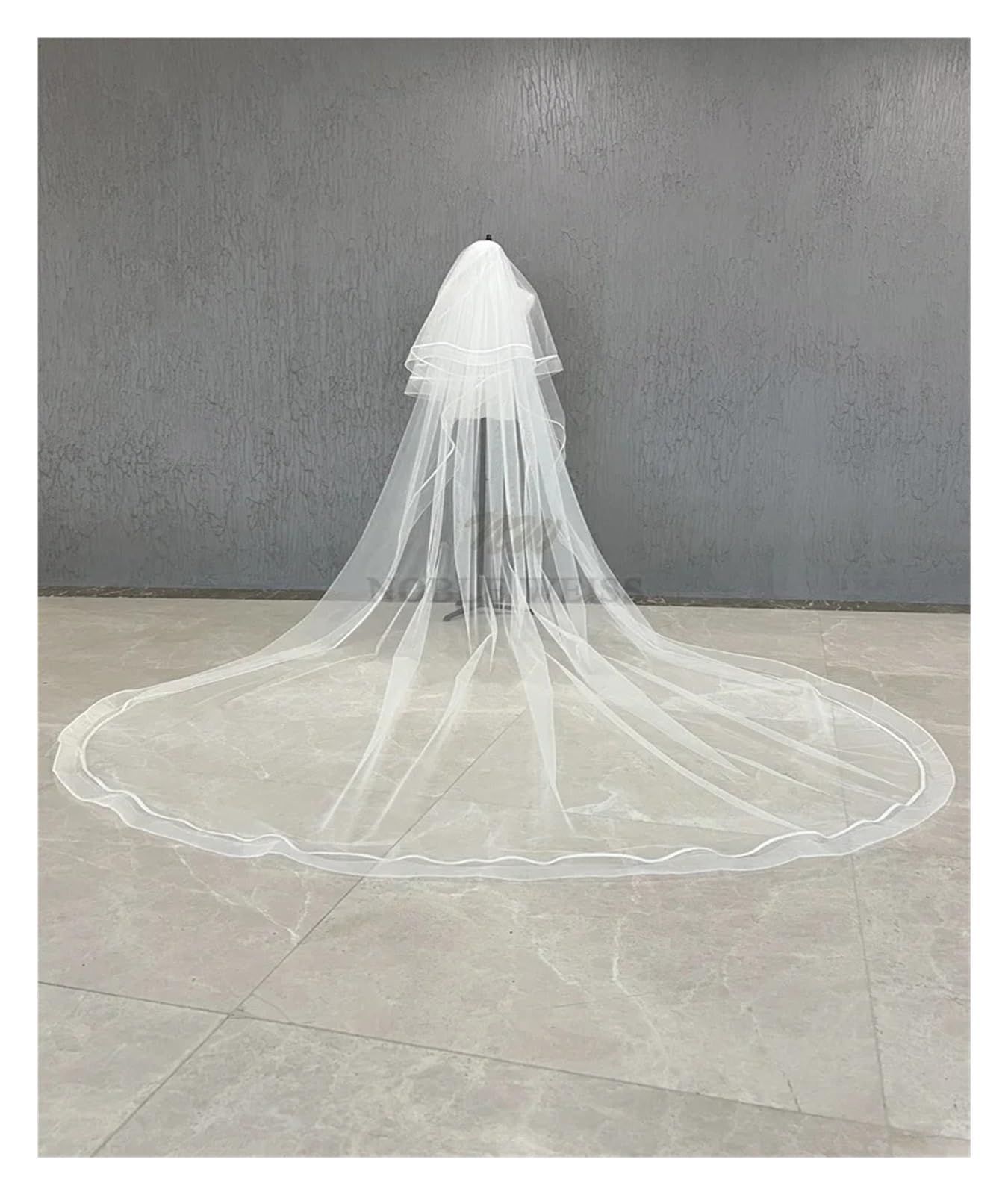 Lange Band-Hochzeitsschleier 2T Brautschleier(WHITE)