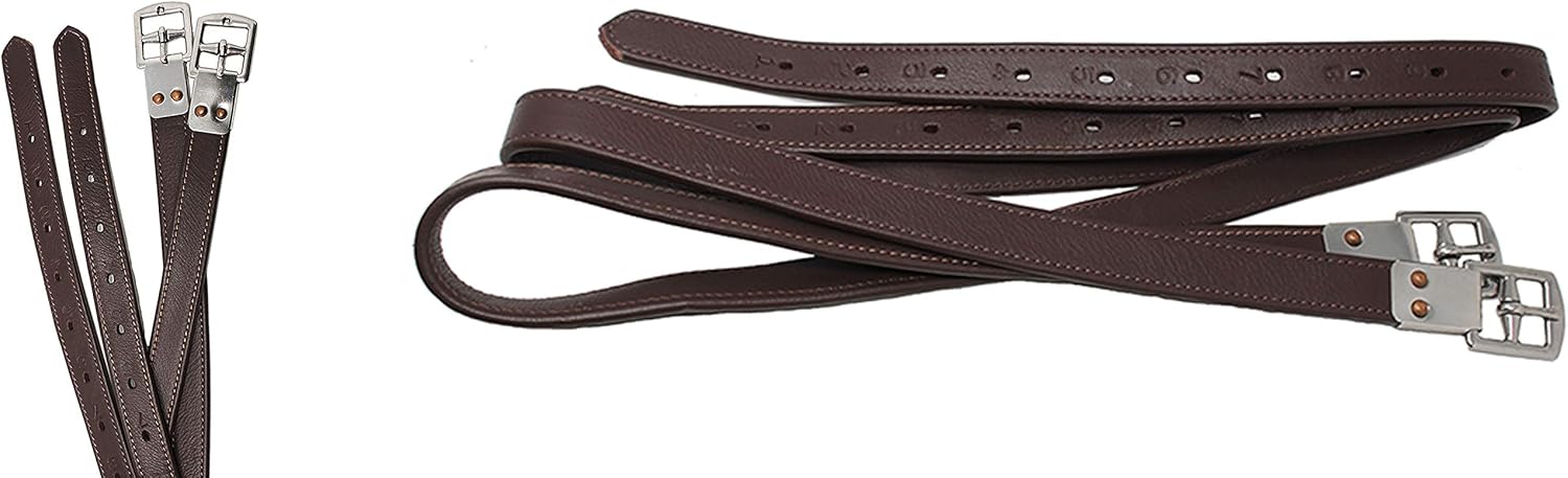 CHALLENGER 48" English Equestrian Tack Adult Padded Saddle Stirrup Leathers 805SL03TN-48