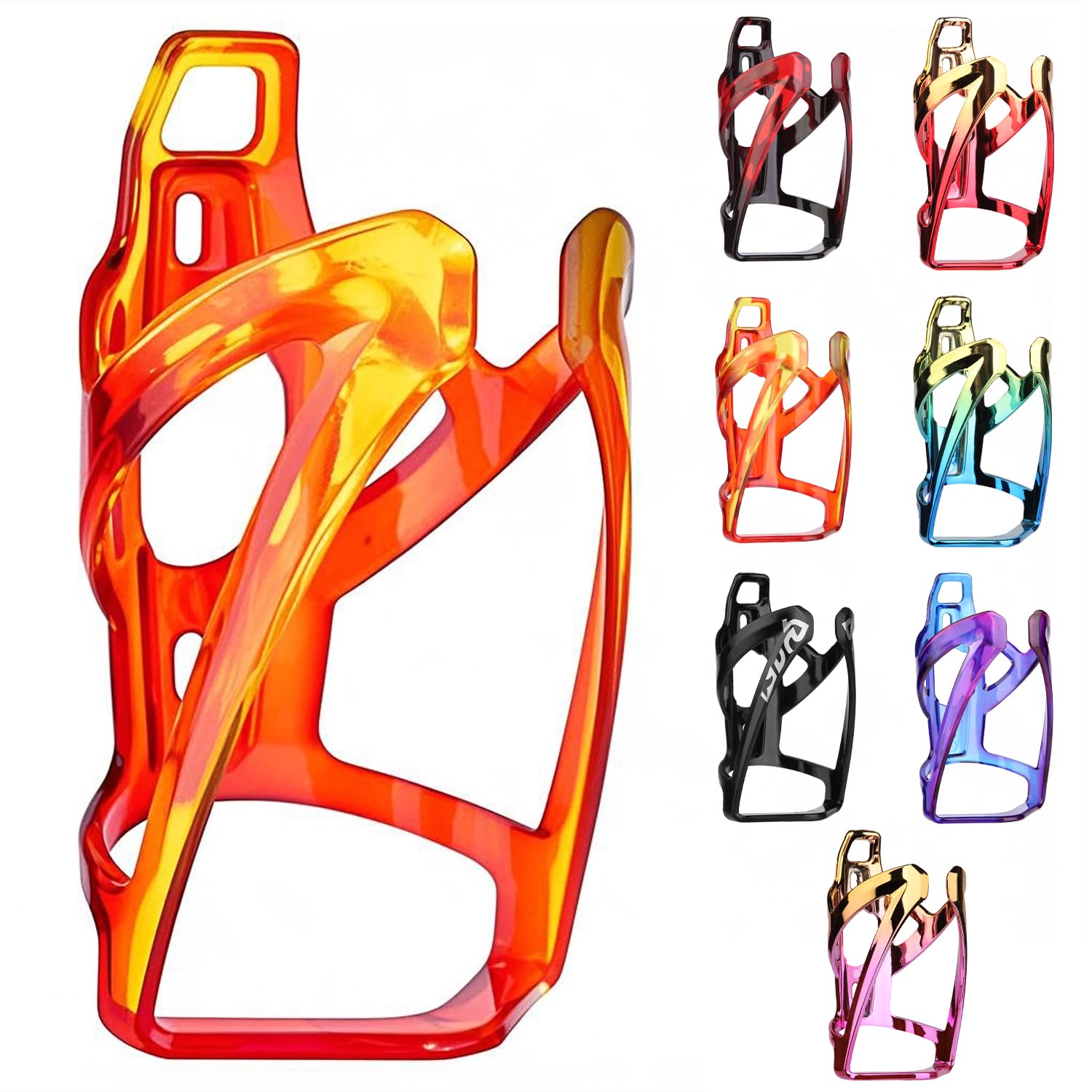 Binudum Bike Water Bottle Holder with Screws Lightweight Cycling Bicycle Water Bottle Holder for Road, Mountain Bike (Red Yellow)